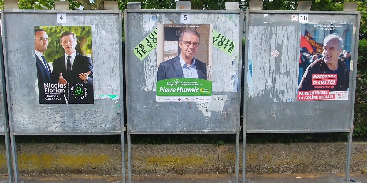 Nicolas Florian (droite et centre), Pierre Hurmic (écologistes et gauche) et Philippe Poutou (extrême gauche) s'affrontent au second tour à Bordeaux.