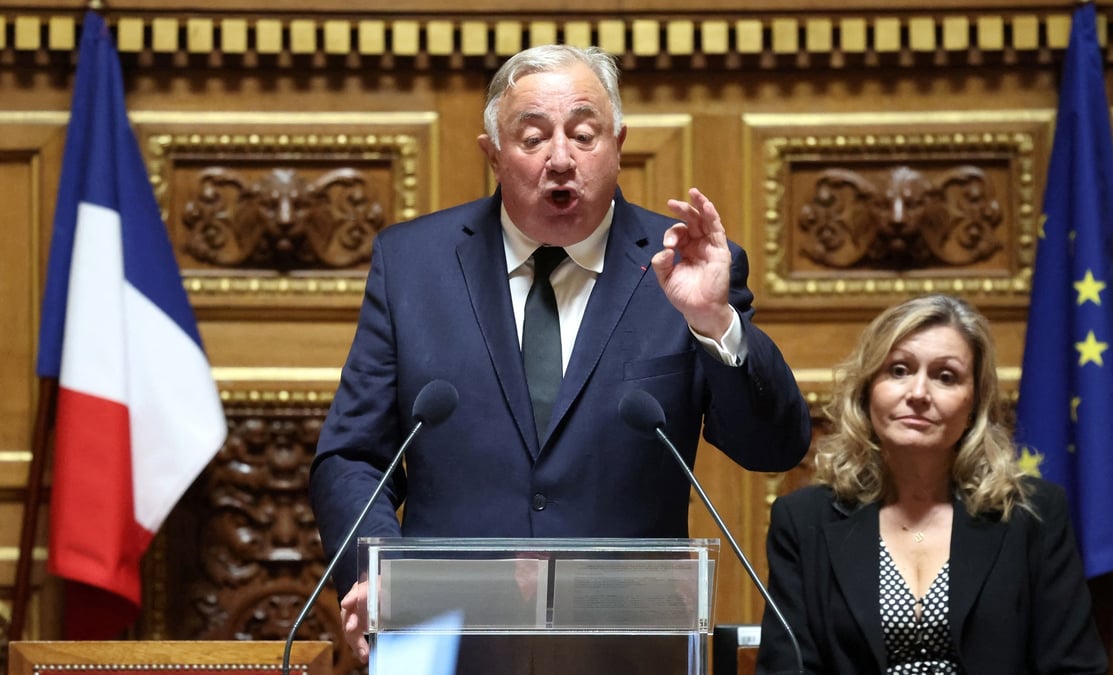 Le president lr (les republicains) du senat francais gerard larcher au senat