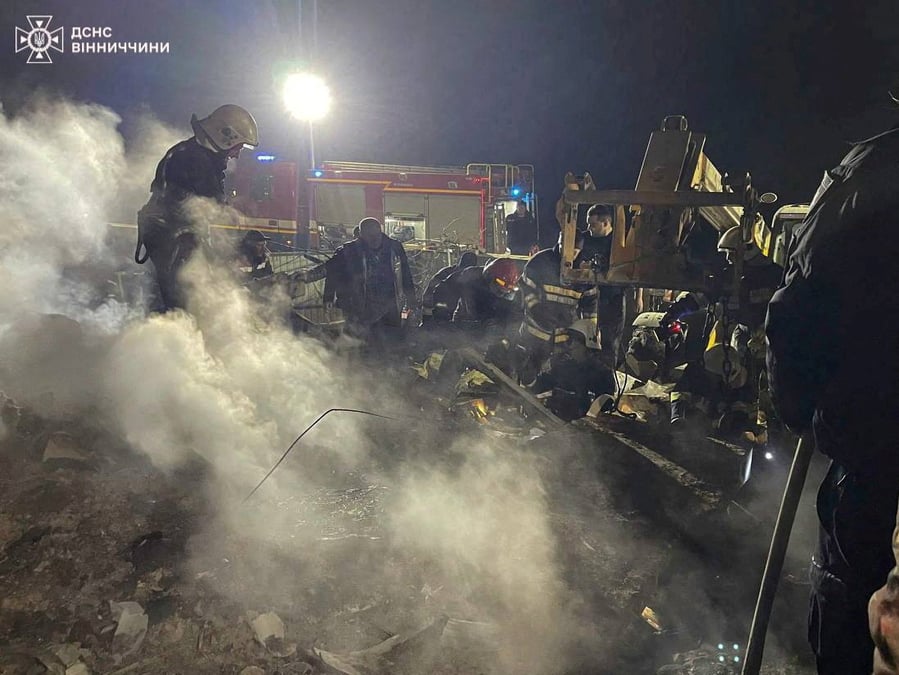 Site d'une frappe de drone russe, dans la region de vinnytsia, en ukraine
