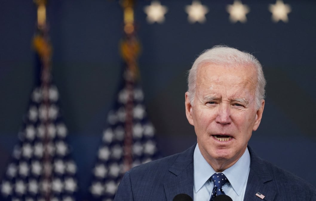 Le president americain biden lors d'un discours a la maison blanche a washington