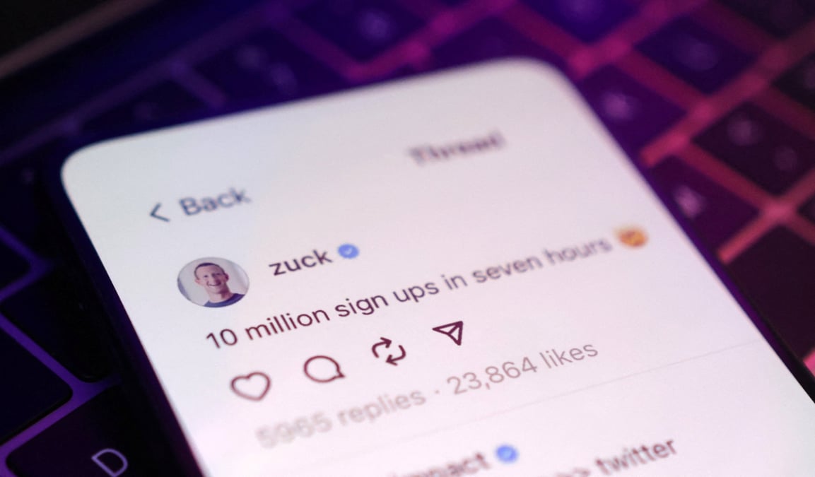 Le fil de mark zuckerberg sur l'application meta threads