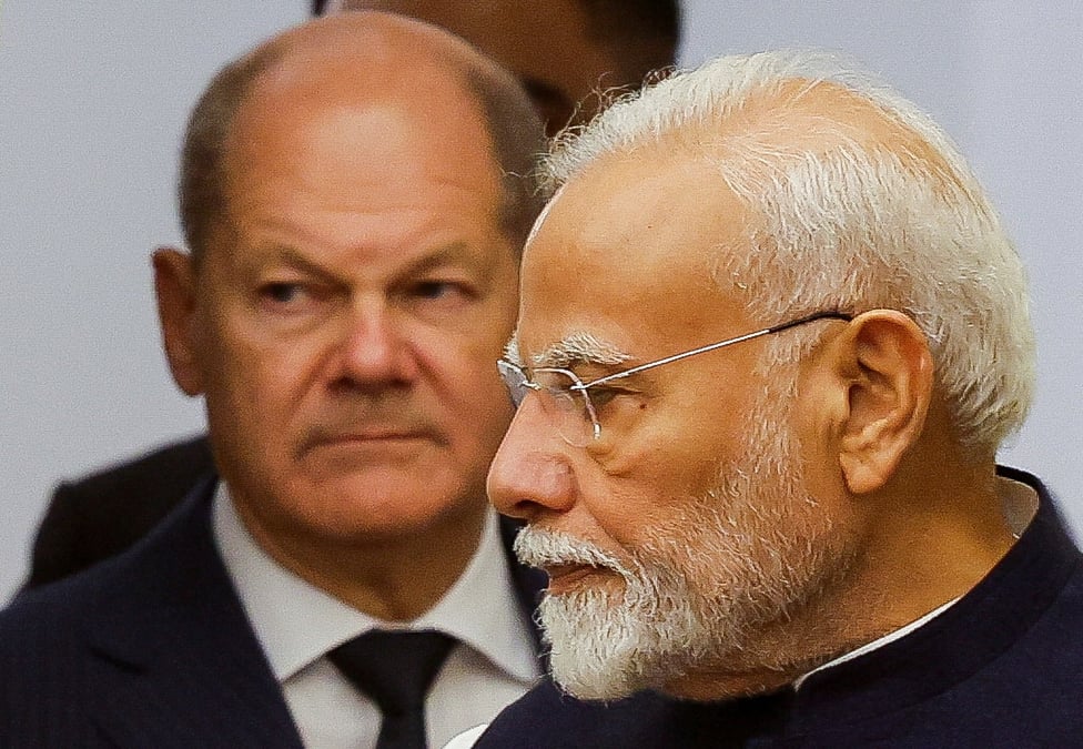 Le chancelier allemand olaf scholz et le premier ministre indien narendra modi