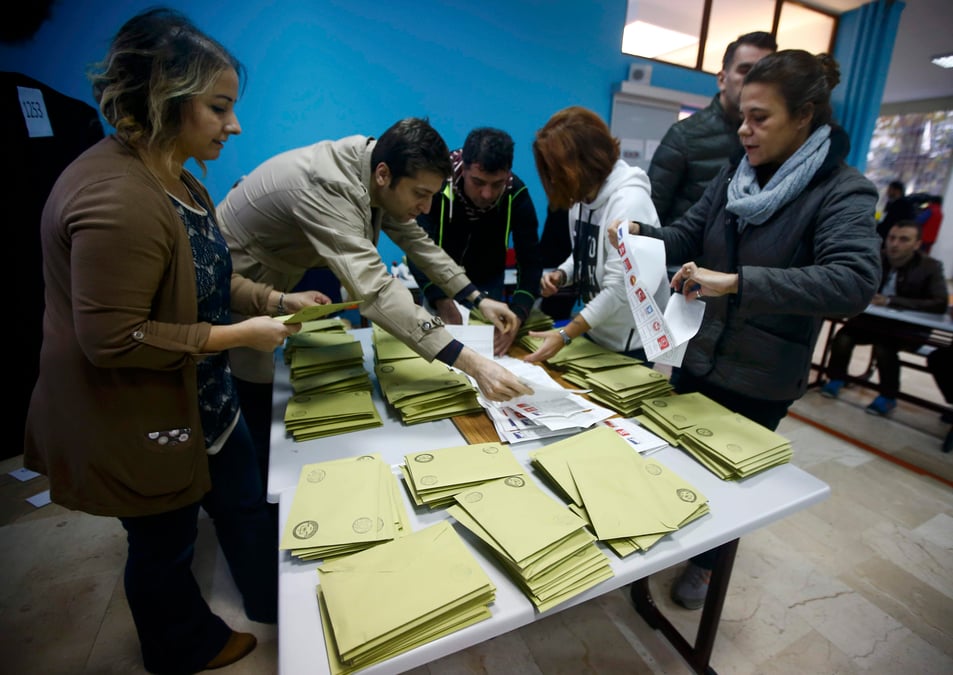L'akp turc credite de 53,8% des voix, selon des resultats partiels