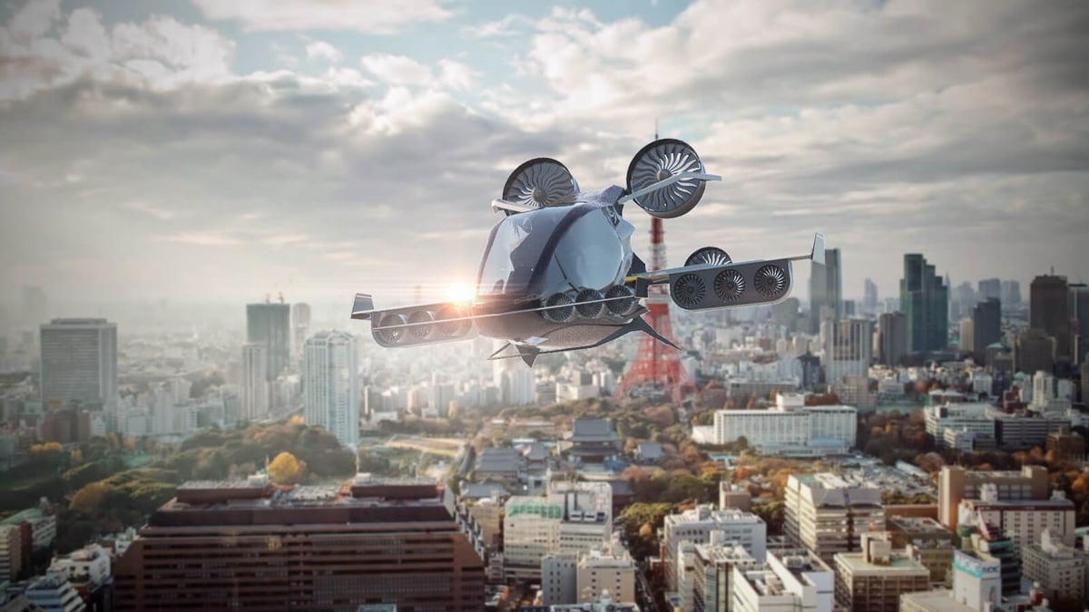 Électrique et à décollage vertical, le véhicule élaboré par la startup Eva, serait capable de transporter des passagers à son bord de façon autonome.