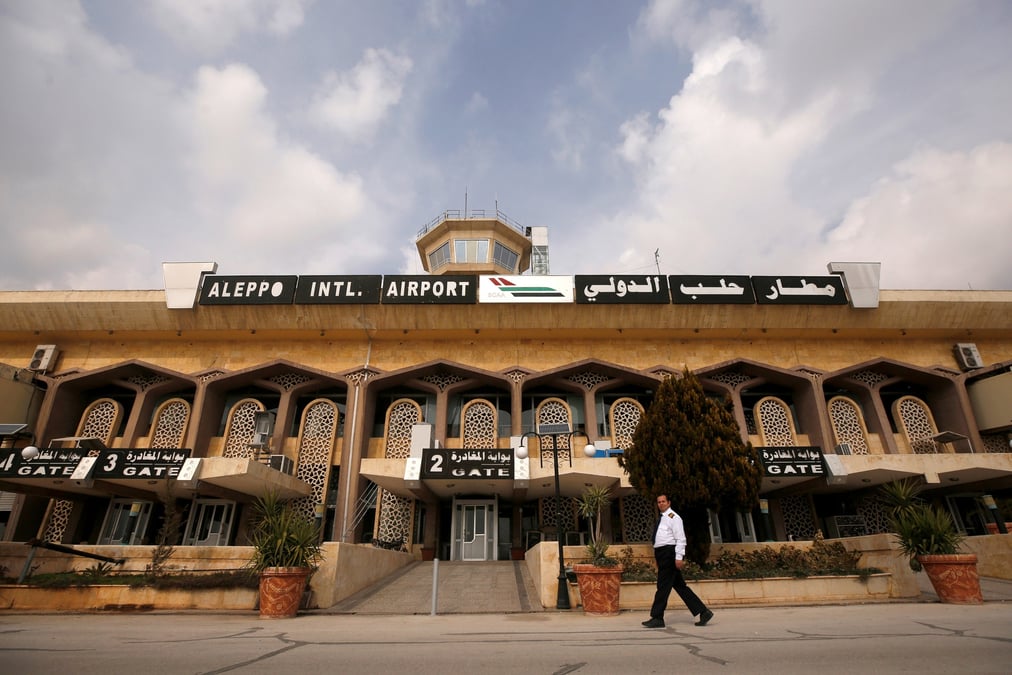 L'aeroport international d'alep, en syrie