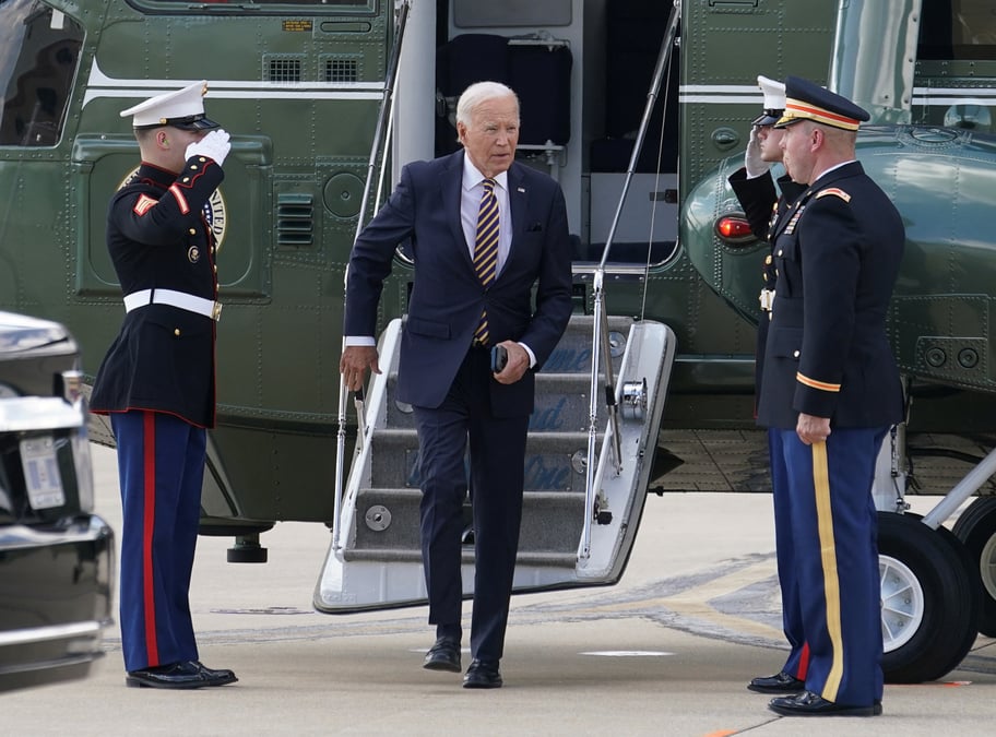 Biden arrives in delaware to attend the quad leaders summit