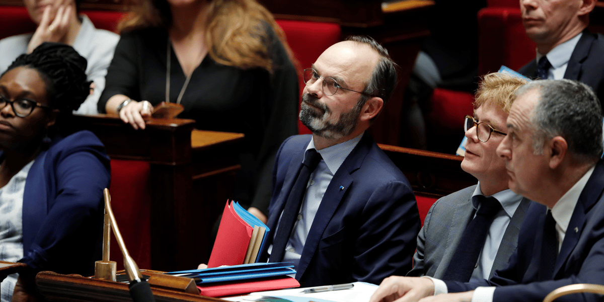 Le Premier ministre Edouard Philippe lors d'une séance de questions au gouvernement à l'Assemblée nationale, avant le vote de deux motions de censure visant le projet de réforme des retraites