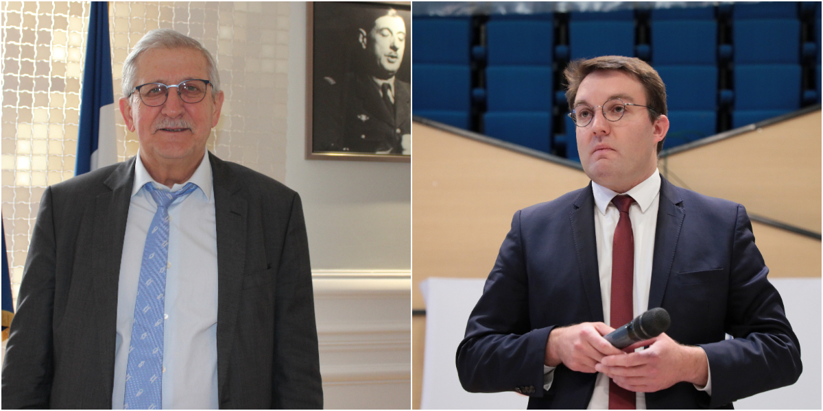 Emile Roger Lombertie, maire (LR) de Limoges, et Guillaume Guérin, président (LR) de Limoges Métropole.
