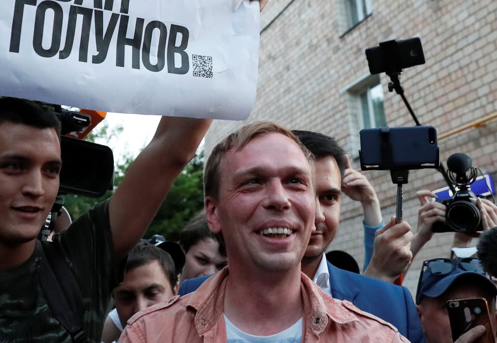 Le journaliste russe ivan golounov remis en liberte
