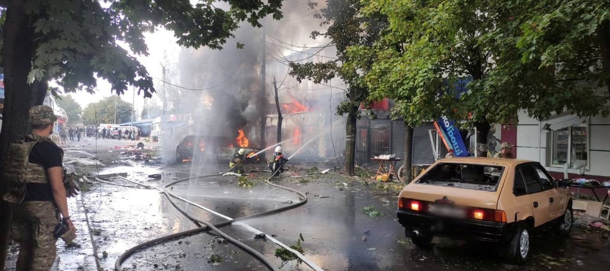La ville de kostiantynivka apres une attaque