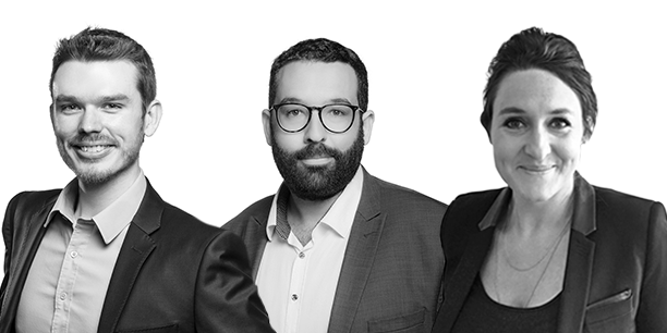 De gauche à droite, Laurent Dubuis et Olivier Beranger, Experts Digital Workplace et Sylvie Léchevin, Responsable Communication & Marketing, tous trois chez Devoteam Management Consulting.