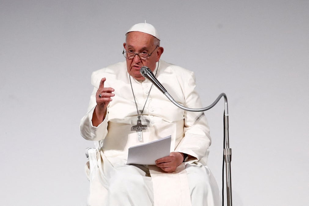 Le pape celebre la messe de cloture de la 50eme semaine sociale catholique, a trieste
