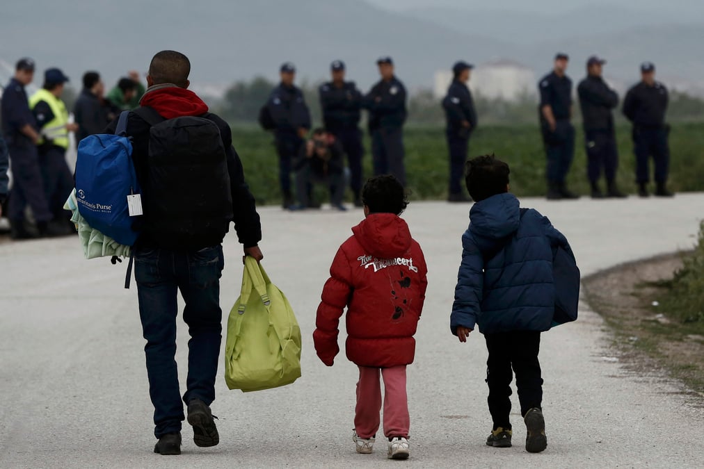 Evacuation du camp de migrants d'idomeni en grece