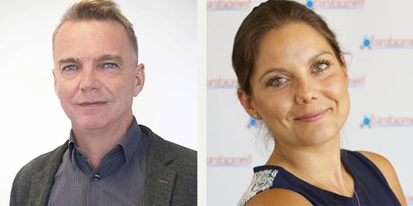 Frédéric Le Roy, co-dirigeant de la Chaire Coo-Innov, et Emilie Royère, directrice générale du pôle de compétitivité Eurobiomed.