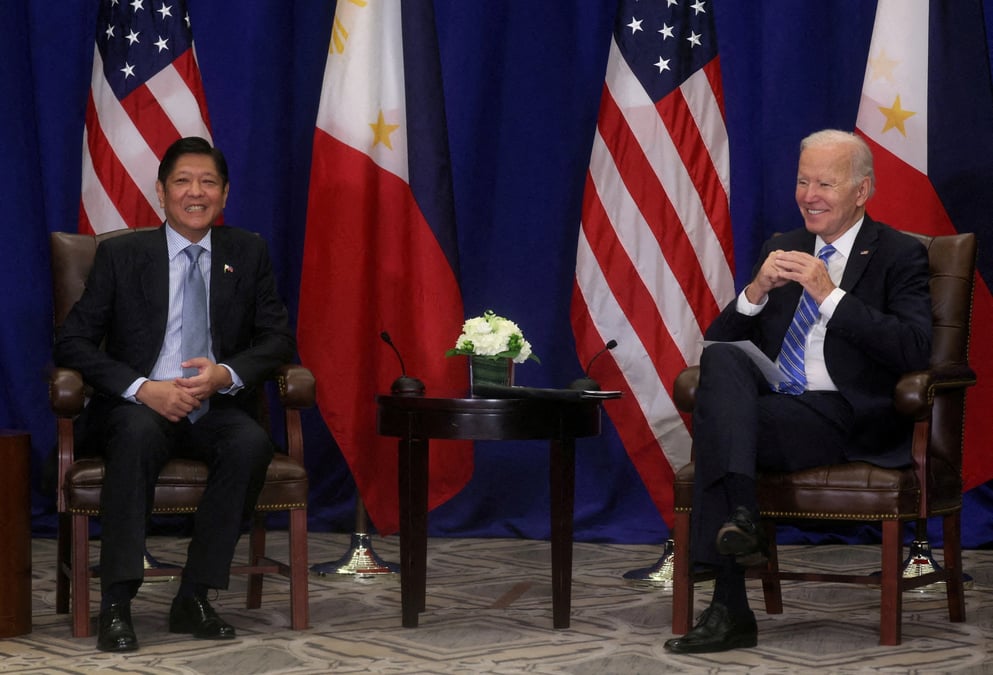 Le president philippin ferdinand marcos jr et son homologue americain joe biden e new york
