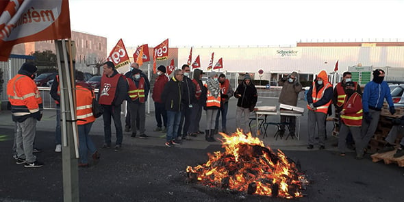SCHNEIDER ELECTRIC Montpellier, grève janvier 2021