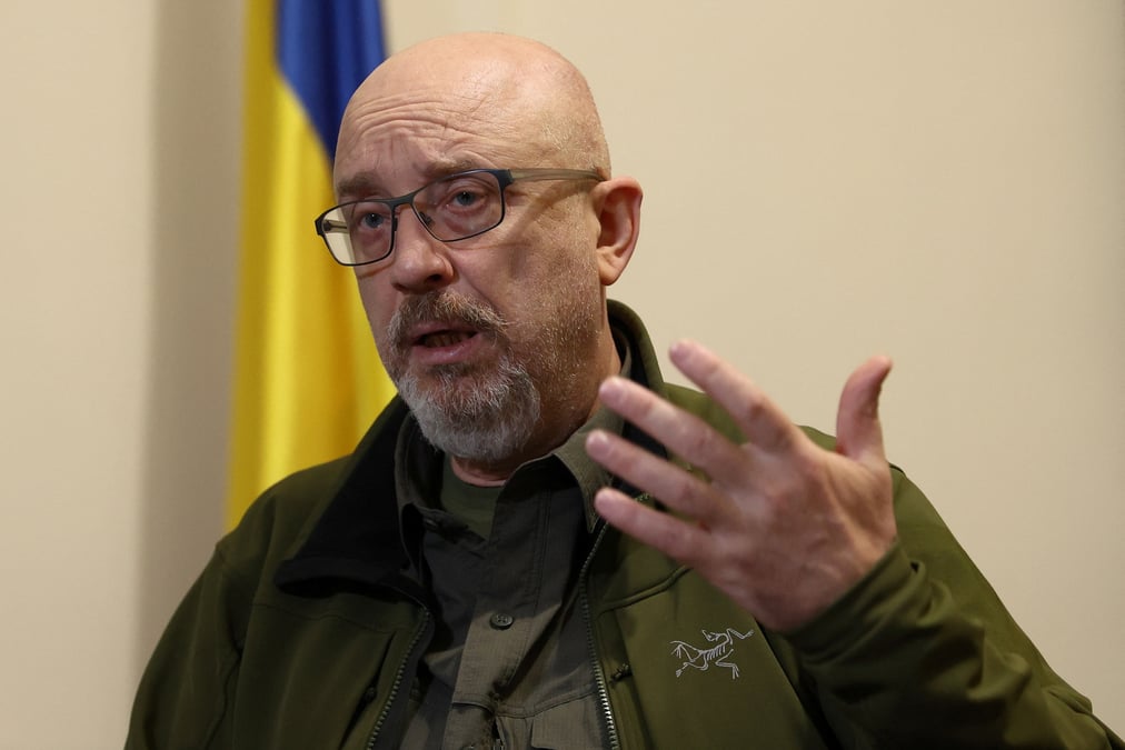 Le ministre ukrainien de la defense, oleksi reznikov, lors d'une interview avec reuters a kyiv