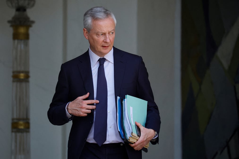 Le ministre francais de l'economie, des finances, de l'industrie et de la securite numerique bruno le maire