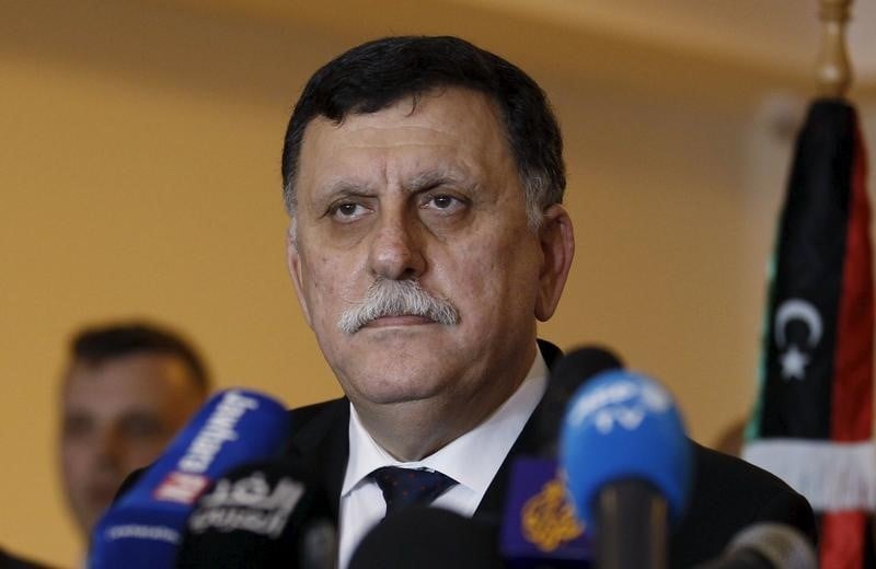 Arrivee a tripoli du conseil presidentiel libyen