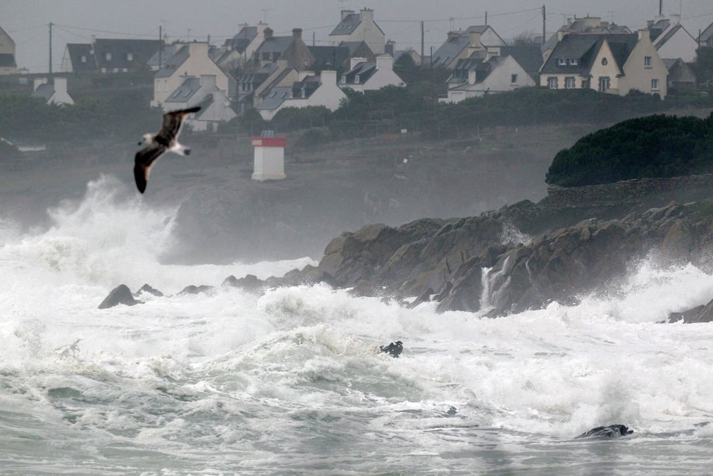 La cote bretonne pres de plouhinec dans le finistere, dans l'ouest de la france