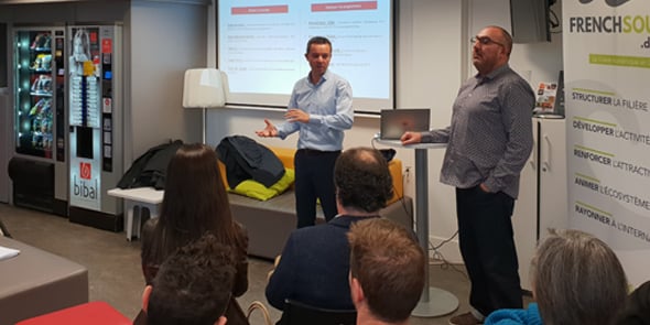 F. Salles (Matooma) et P. Nahoum (Choosit), impliqués dans la création de l'association French Tech, en dévoilent la feuille de route