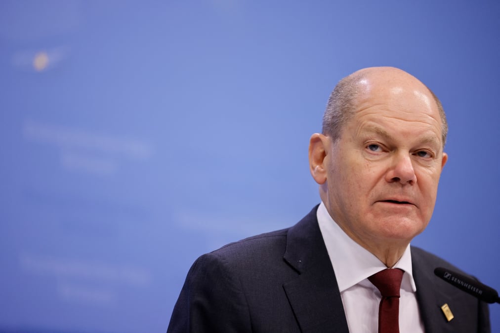 Le chancelier allemand olaf scholz a bruxelles