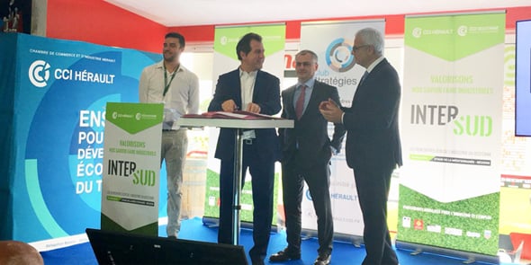 T. Bourio (Suez), A. Deljarry (CCI 34), D. Katzenmayer (Airbus), A. Di Crescenzo (CCI Occitanie)