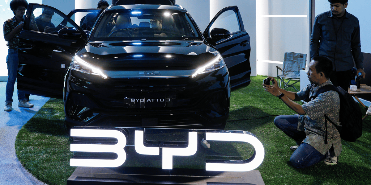 Une voiture de byd lors de son lancement