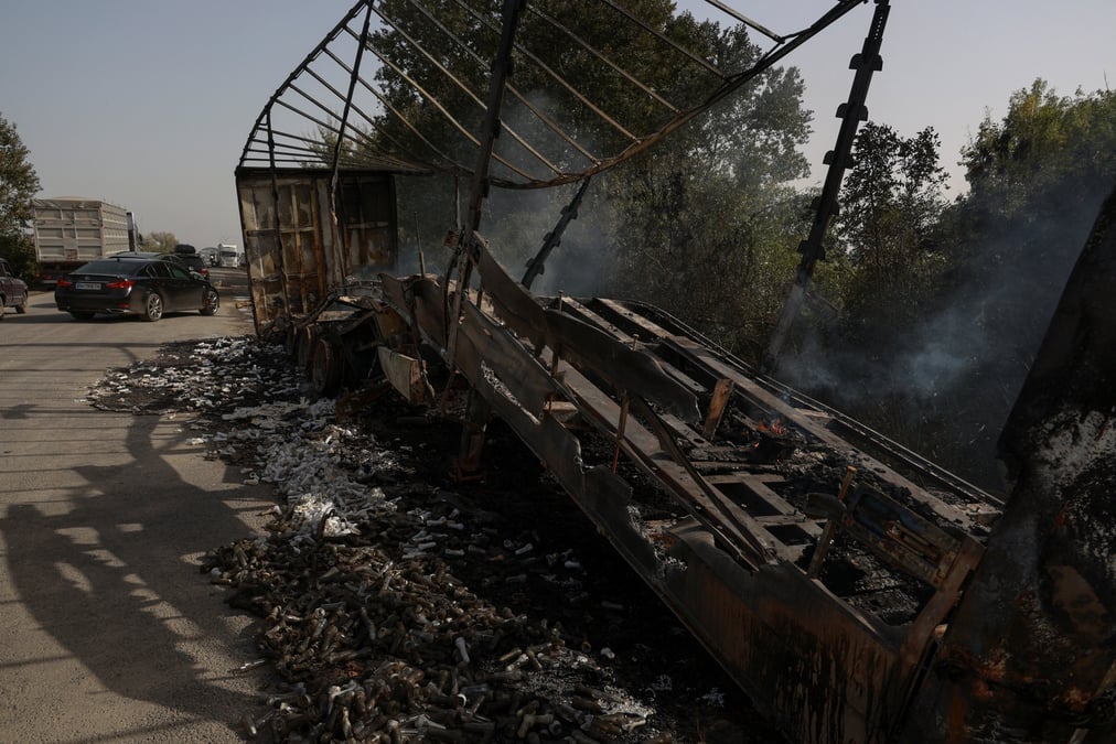 Aftermath of a russian drone attack in odesa region