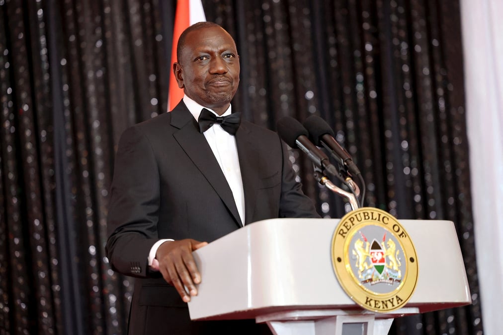 William ruto, president du kenya, au palais presidentiel, a nairobi