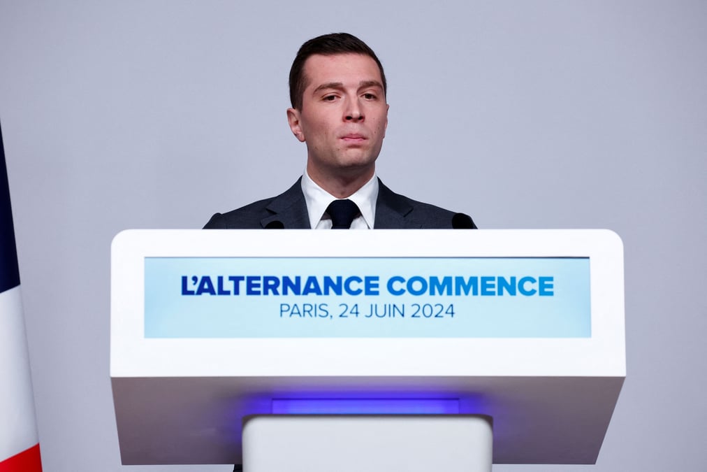 Lors d'une conférence de presse à Paris, Jordan Bardella a détaillé ce lundi le programme du RN.
