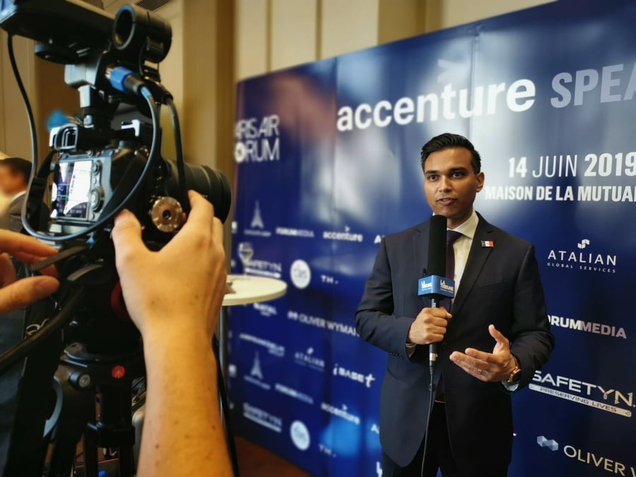 Naveen Poonian, le président de la startup iBASEt a participé à la dernière édition du Paris Air Forum.