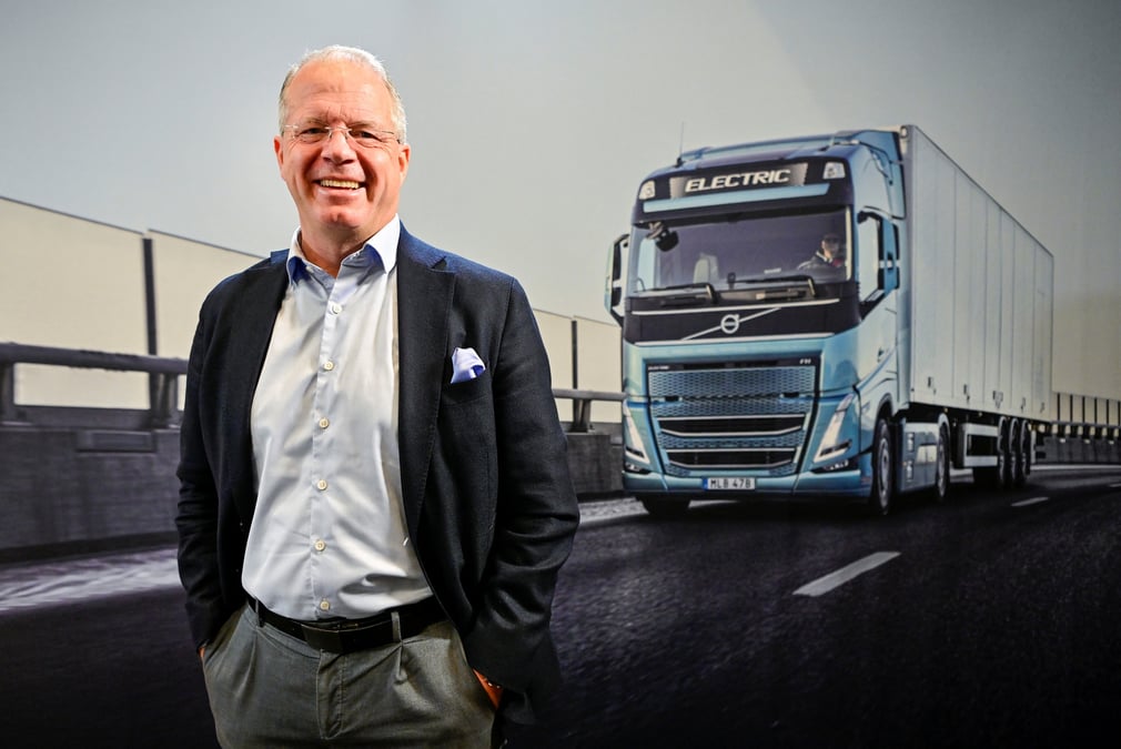 Le directeur general d'ab volvo martin lundstedt pose lors d'une interview a stockholm, suede