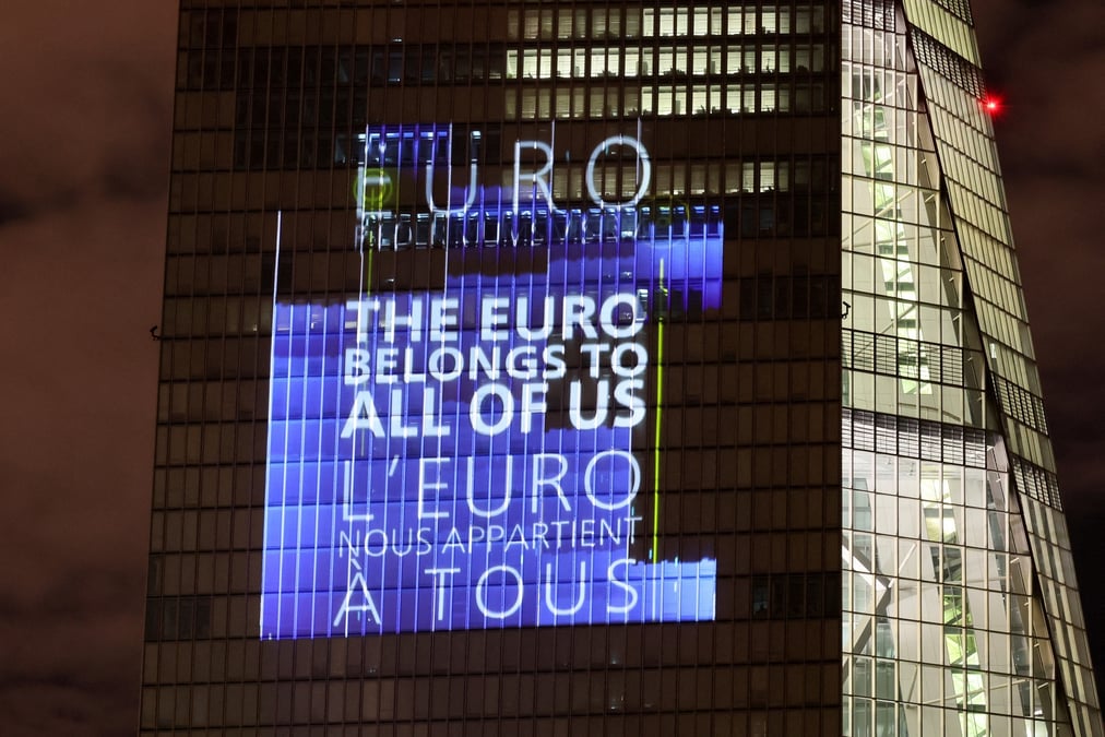 Le siege de la banque centrale europeenne (bce) a francfort, en allemagne