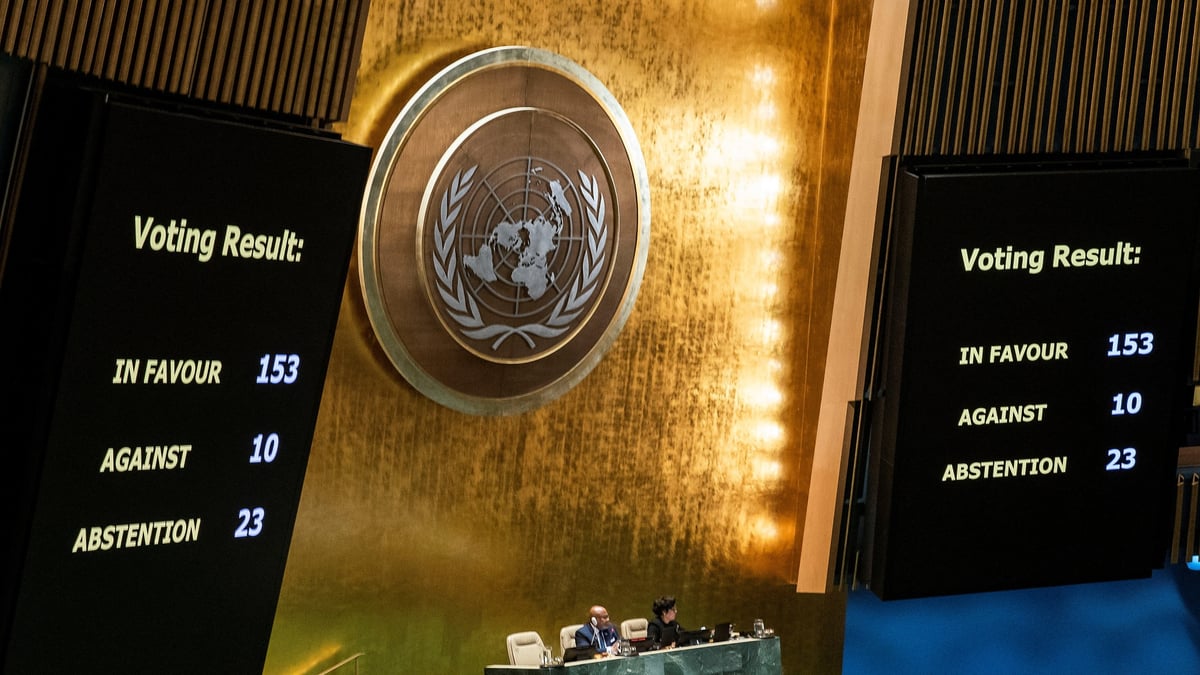 L'assemblee generale des nations unies vote une resolution sur le cessez-le-feu dans le cadre du conflit entre israel et le groupe islamiste palestinien hamas, a new york