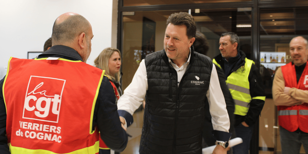 Le président du Bnic Florent Morillon a reçu les syndicalistes de l'industrie cognaçaise.