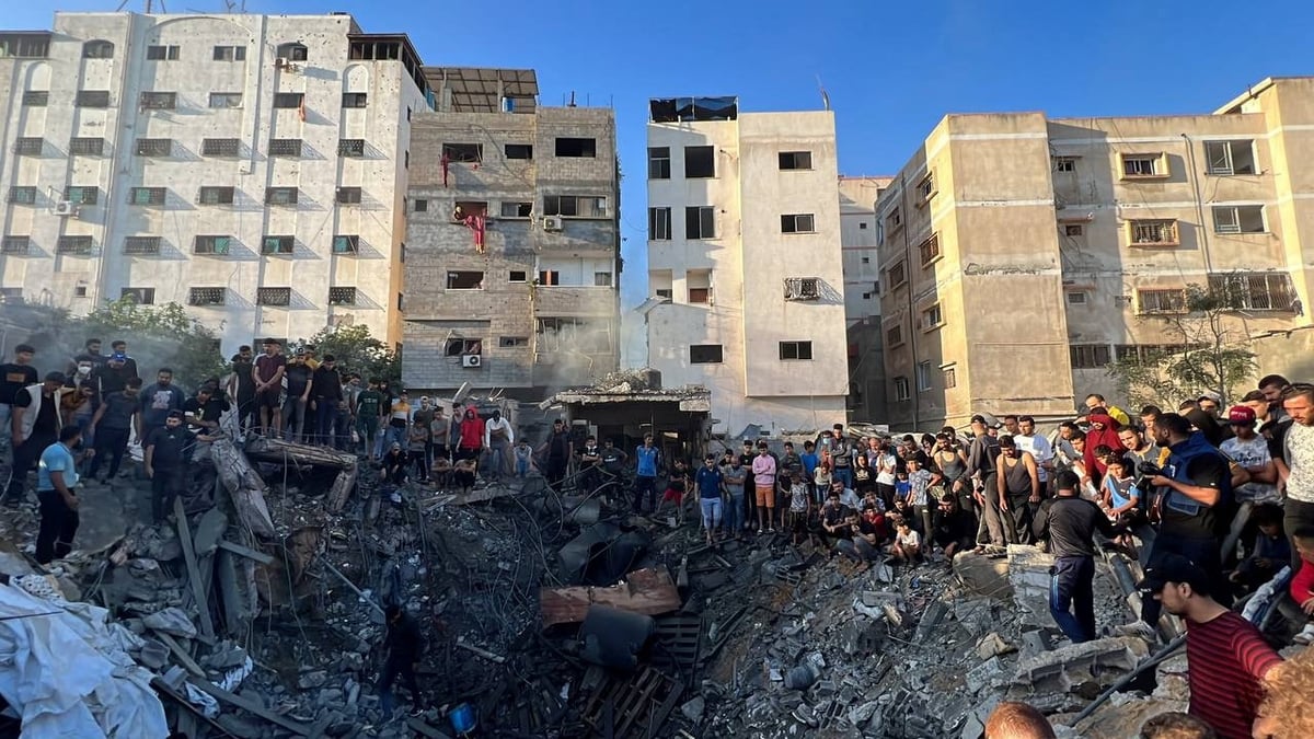 Site d'une frappe israelienne sur une maison dans la ville de gaza