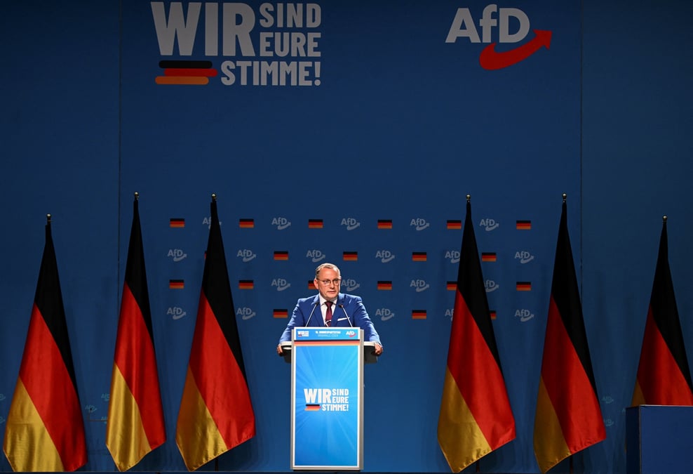 L'afd, parti d'extreme droite allemand, tient son congres a essen