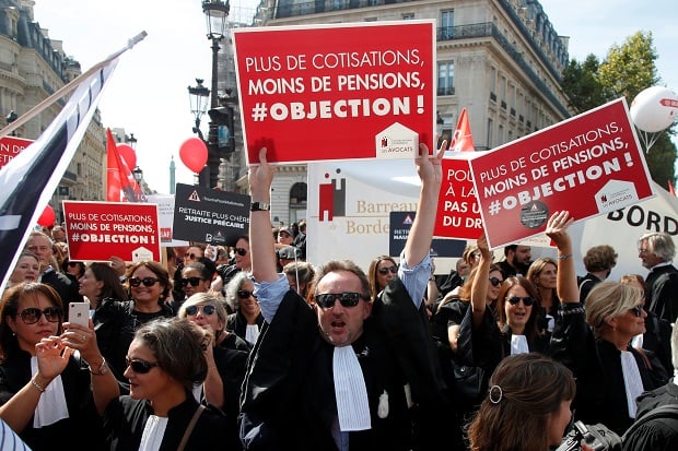 Manifestation des avocats contre la réforme des retraites le lundi 16 septembre.