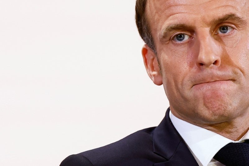 Emmanuel macron lors d'une conference de presse au palais de l'elysee