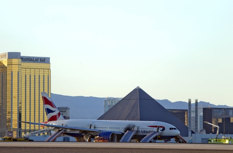 Deux blesses legers dans l'incendie d'un avion british airways a las vegas