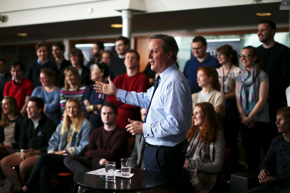 Le premier ministre britannique appelle les jeunes a voter contre le brexit