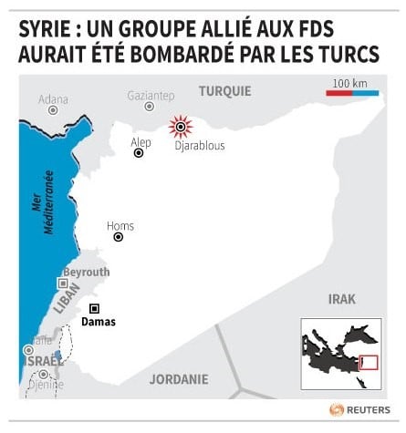 Syrie : un groupe allie aux fds aurait ete bombarde par les turcs