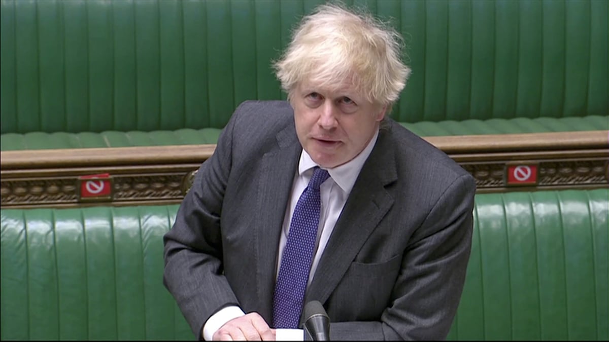 Le premier ministre britannique boris johnson, devant le parlement