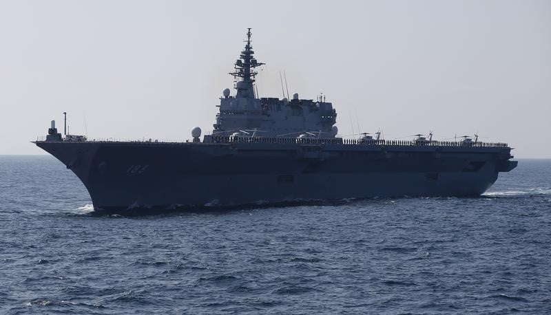 Demonstration de force de la marine japonaise en mer de chine