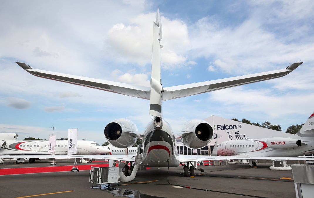 L'avion 6x de dassault aviation en exposition a la convention et au salon de la national business aviation association (nbaa) a orlando