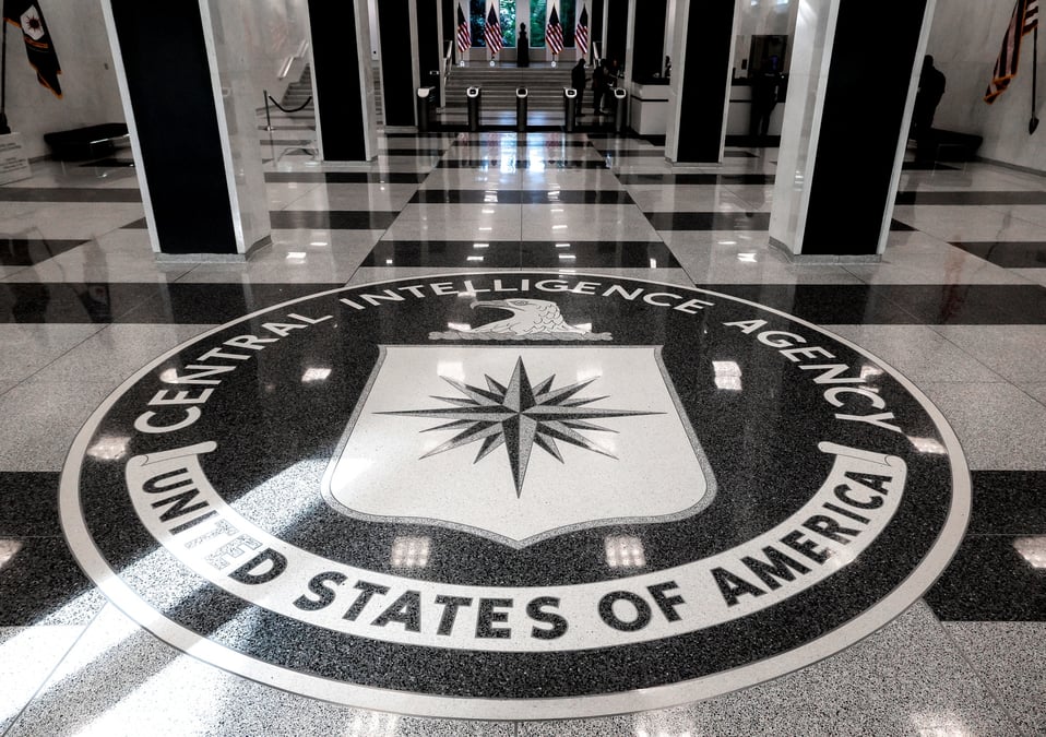 L'entree du siege de la cia en virginie, aux etats-unis