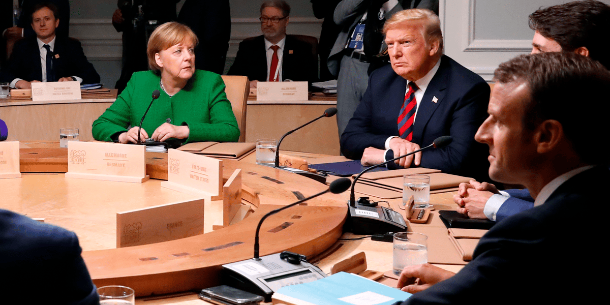 Merkel, Trump, Macron, guerre commerciale,