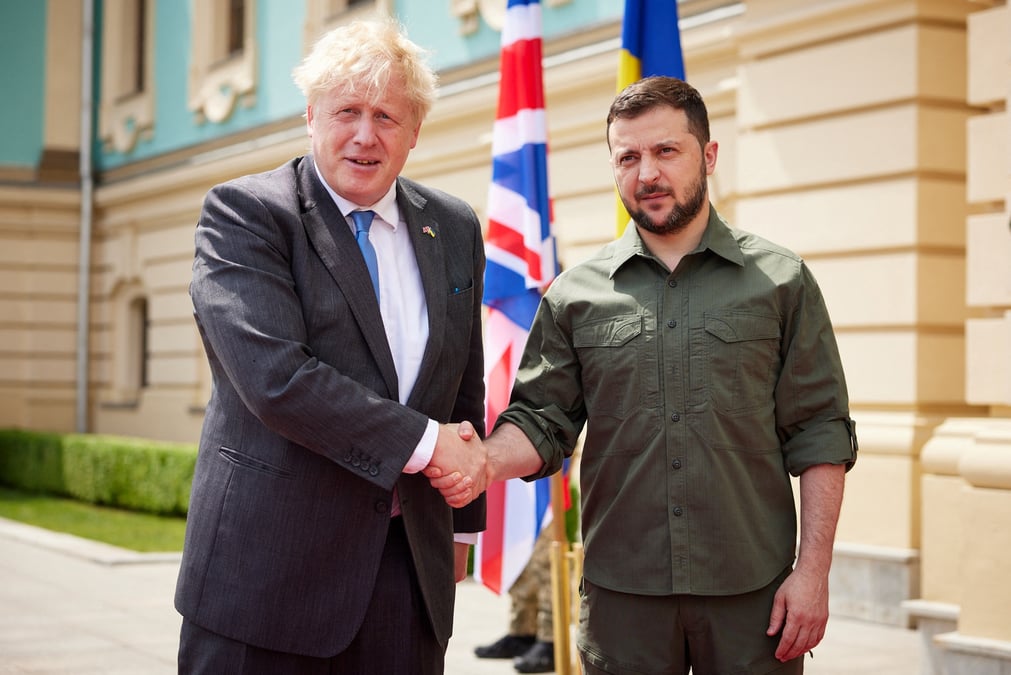 Boris johnson a rencontre volodimir zelensky a kyiv
