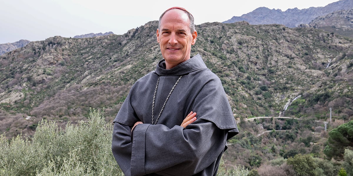 Le cardinal-évêque d’Ajaccio lors du pèlerinage du Saint Crucifix de Muro (Haute-Corse), en mars 2024.